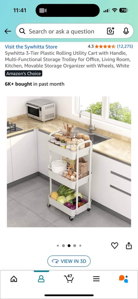 White 3 Tier Utility Cart - photo 4