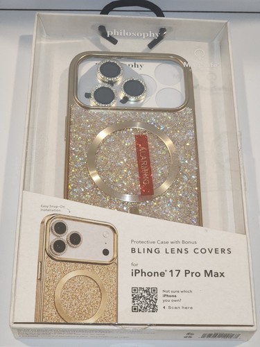 Philosophy Quartzo iPhone 17 Pro Max Case MagSafe Gold Glitter