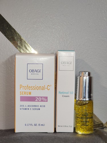 Obagi Vitamin C, Hydro Drops And Retinol 3 Pc 5ml/g Bundle