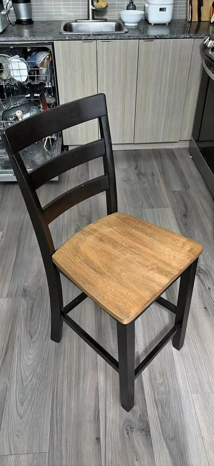 Two-Tone Ladder Back Wooden Chair