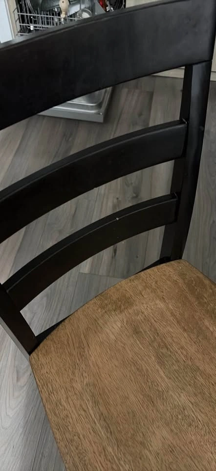 Two-Tone Ladder Back Wooden Chair - photo 3