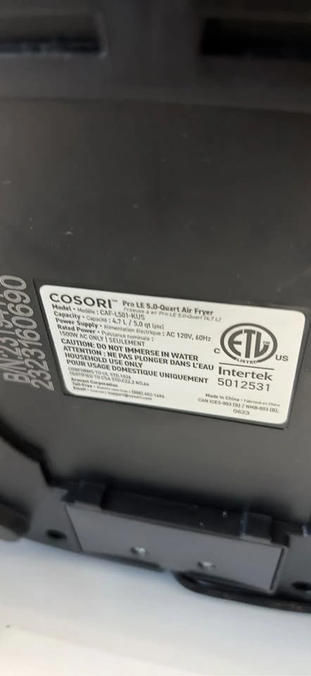 COSORI Pro LE 5-Quart Air Fryer — Touch Panel, Barely Used - photo 5