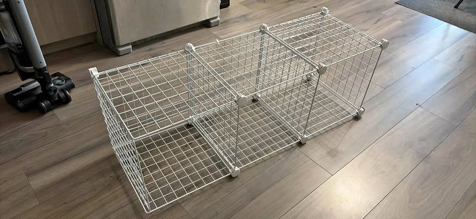 White Modular Wire Storage Cubes - Set of 3