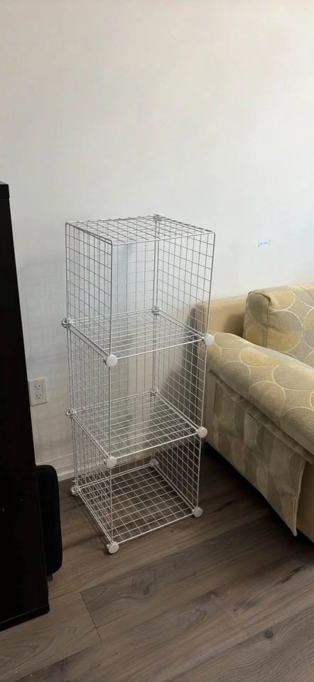 White Modular Wire Storage Cubes - Set of 3 - photo 2