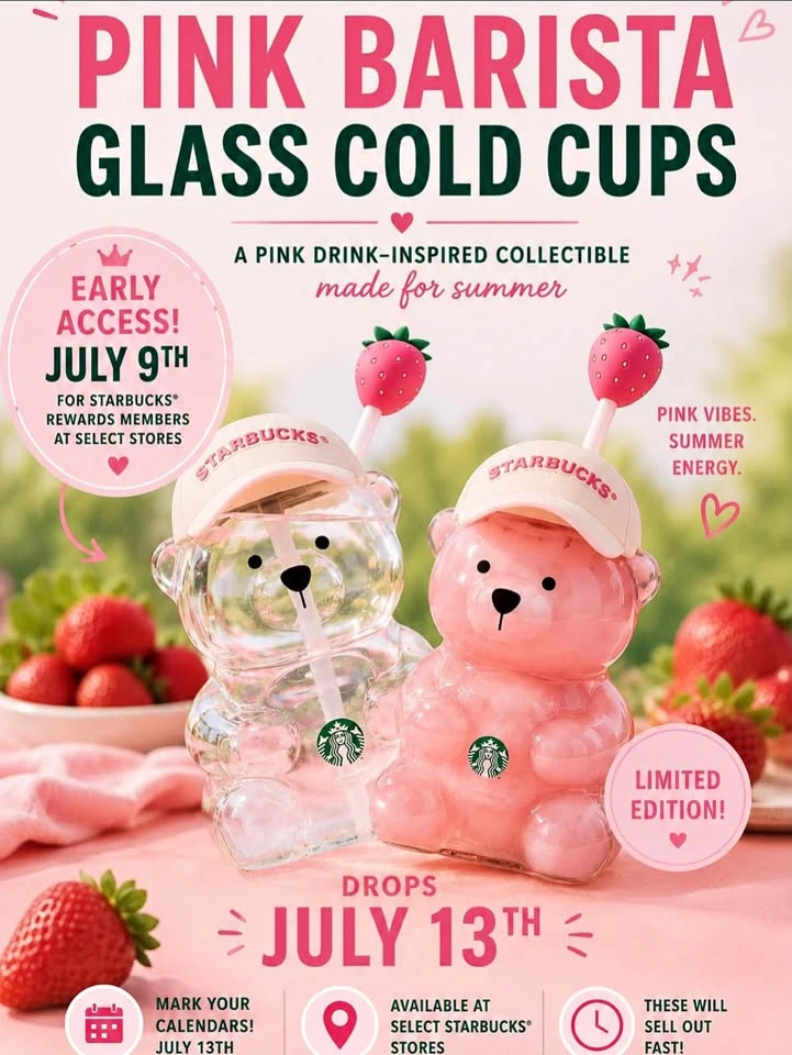 Starbucks Pink Bearista Cup - Limited Edition