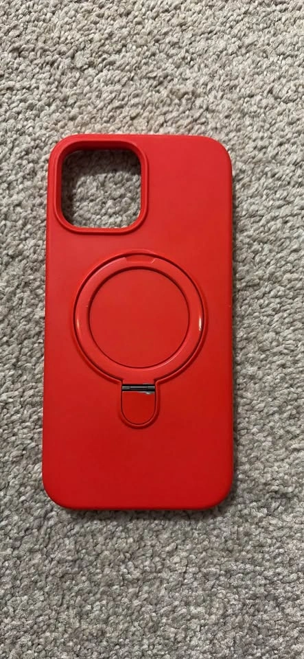 iPhone 13 Pro Max Cases with MagSafe Ring Stand - Black & Red - photo 4