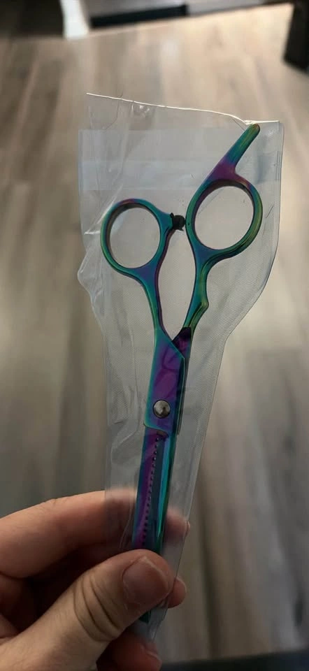 Rainbow Iridescent Hair Cutting Shears and Comb Set - photo 2