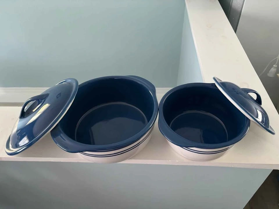 VINTAGE, BRAND NEW Corelle Café Blue 4-Pc Casserole Set - photo 3