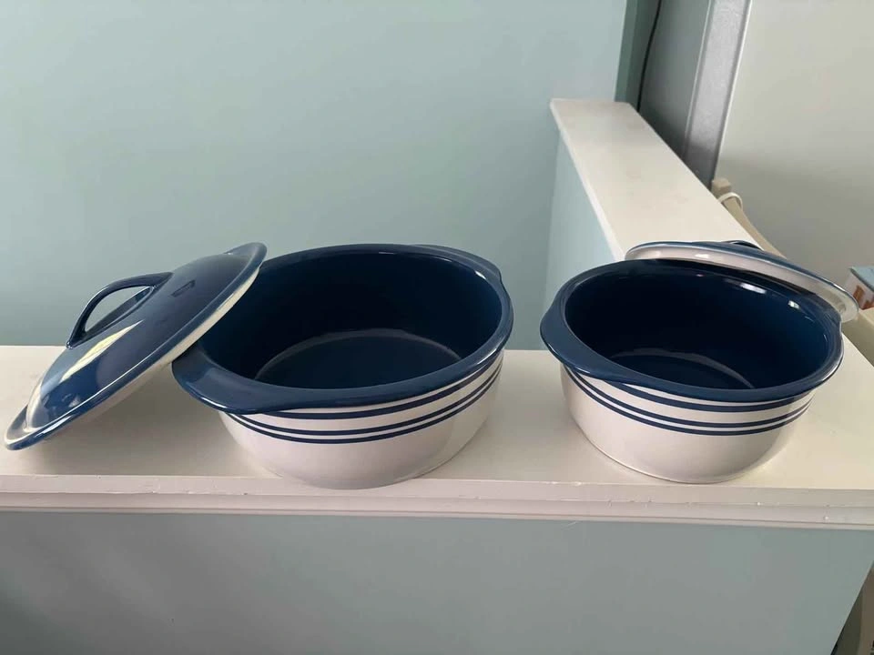 VINTAGE, BRAND NEW Corelle Café Blue 4-Pc Casserole Set - photo 4