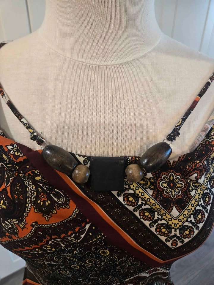 Cowl neck dress with built in necklace - photo 3