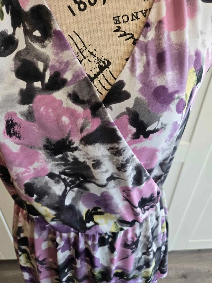 Purple Floral Wrap Maxi Dress - photo 3
