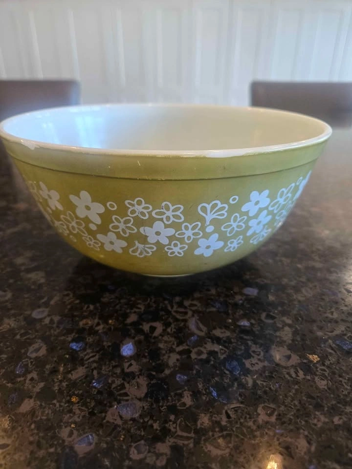 Vintage Pyrex Spring Blossom Green Mixing Bowls - photo 2