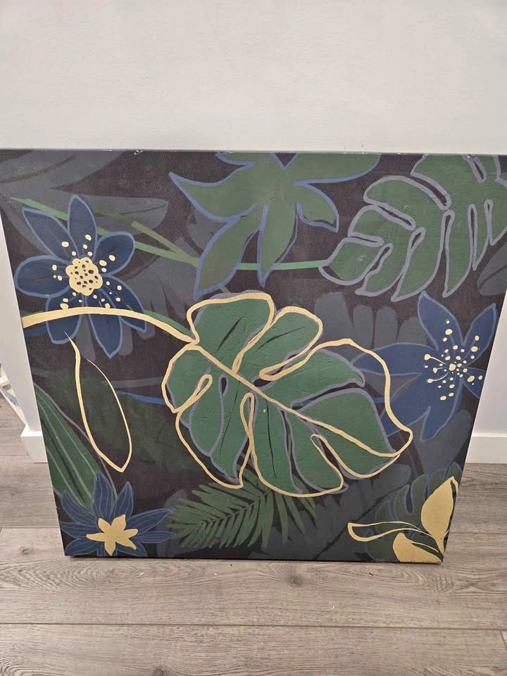 Tropical Monstera Leaf Canvas Wall Art