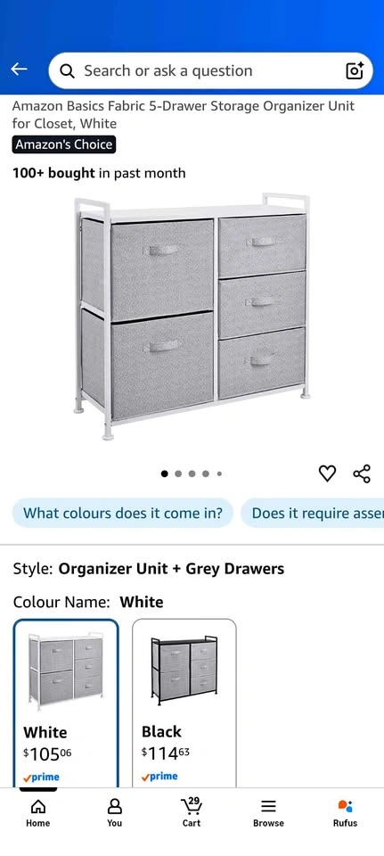 5 drawer organizer for wardrobe