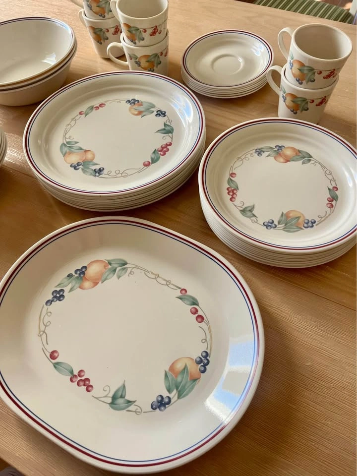 42-Pc Vintage 90s Corelle Abundance Dinnerware Set - photo 2