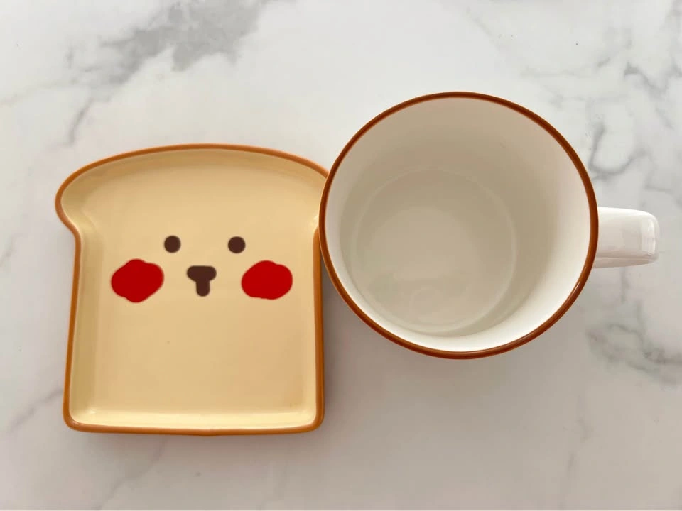Toast and Bear Ceramic Mug and Plate Set - photo 2