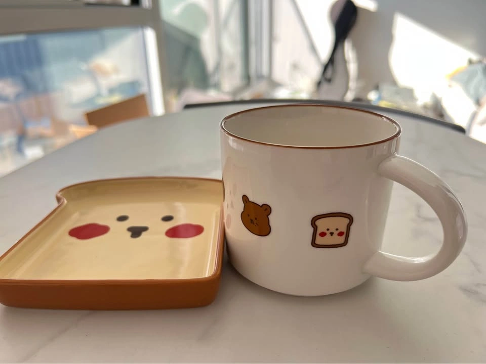Toast and Bear Ceramic Mug and Plate Set - photo 3