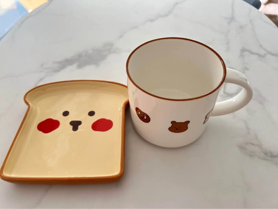 Toast and Bear Ceramic Mug and Plate Set - photo 4