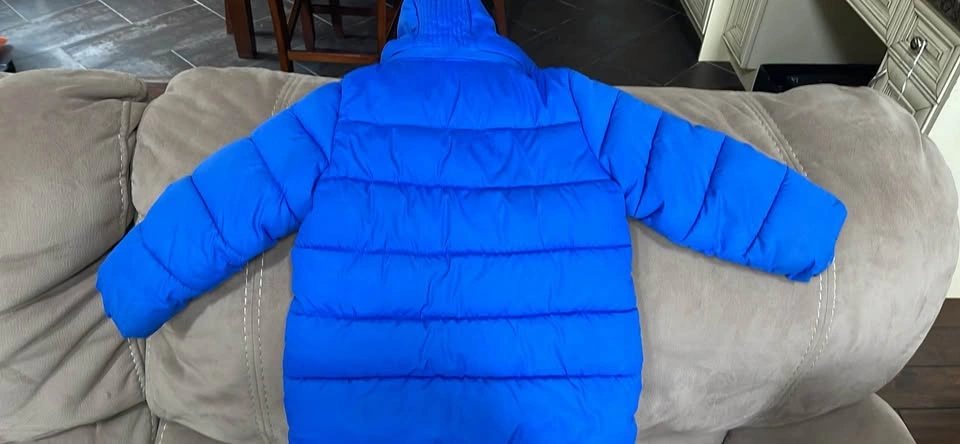 Kids Blue Hooded Puffer Jacket (4T) - photo 2