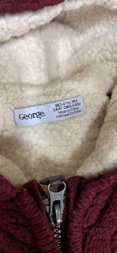 Kids George Cable Knit Hooded Sweater 3-4y - photo 2