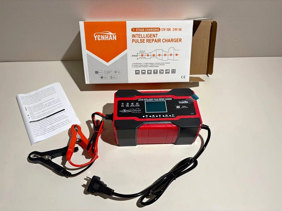 12V/10A 24V/5A Intelligent Pulse Repair Car Battery Charger