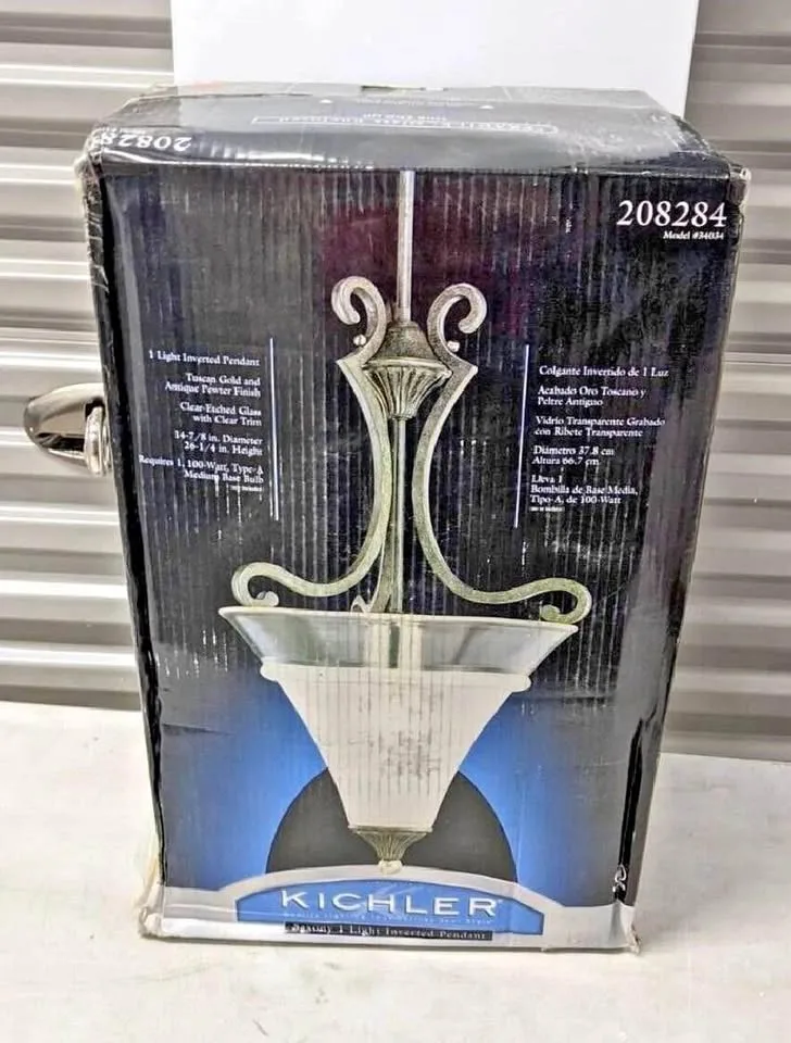 NEW $319 Kichler 1-Light Inverted Pendant 2pcs thumbnail