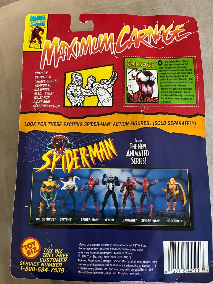 1994 Toy Biz Spider-Man: Maximum Carnage (Weapon Arm) Figure - photo 2