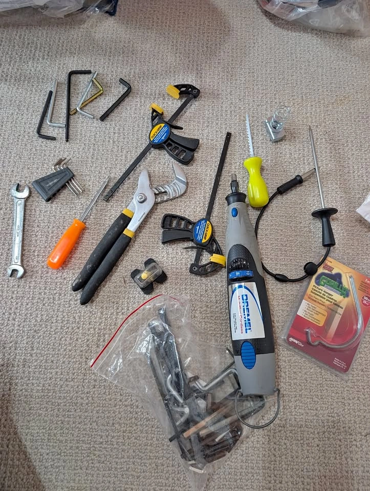 Hand Tool kit – Dremel Rotary Tool, Staple Gun, Clamps, Saw