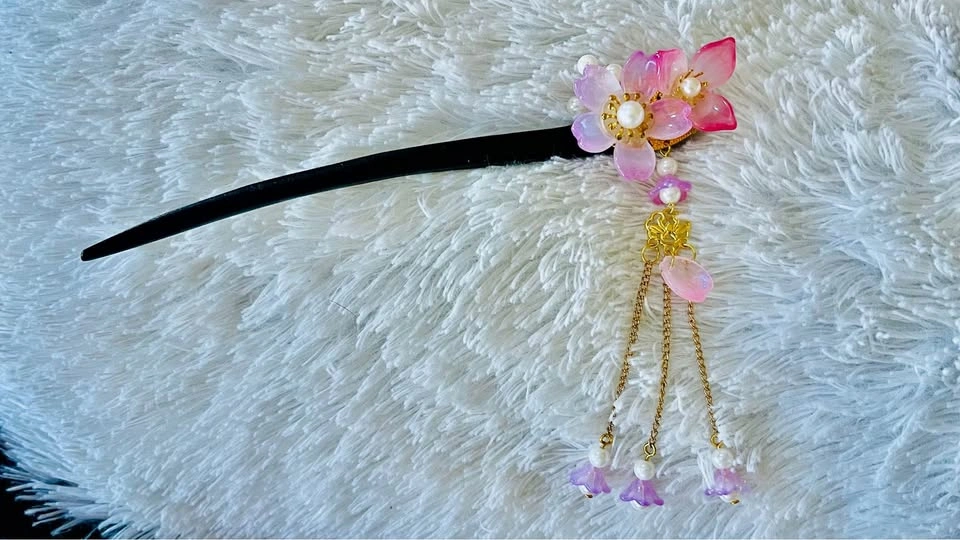 Floral Tassel Hair Stick