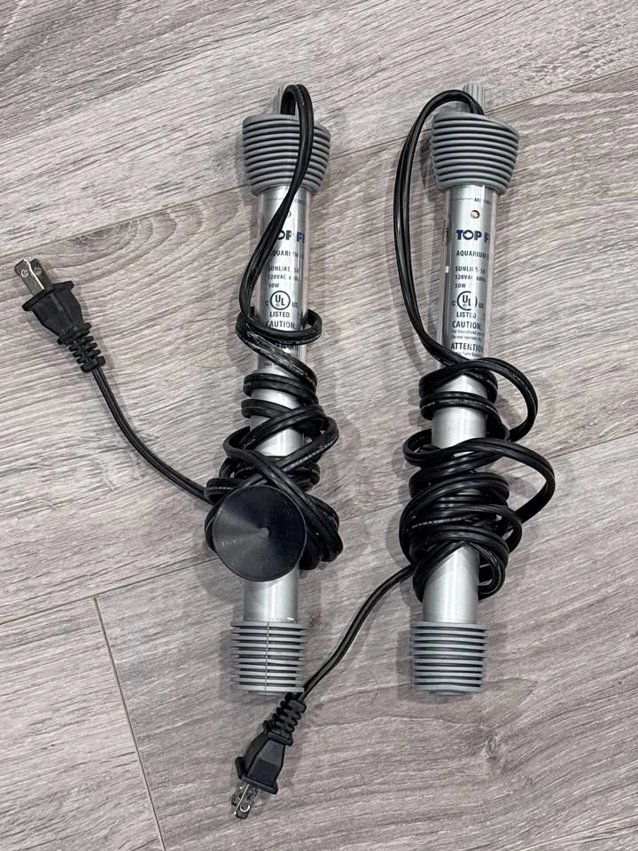 Top Fin 50W Aquarium Heaters (2 available), $15 each