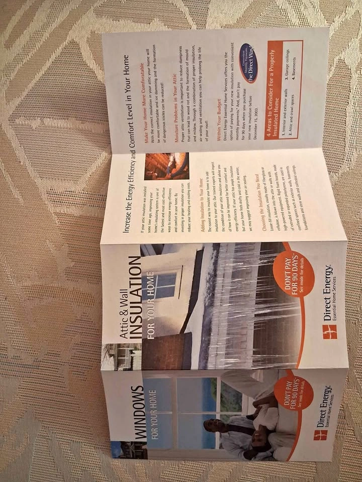Vintage 2003 Direct Energy Home Advertising Pamphlet Ephemera