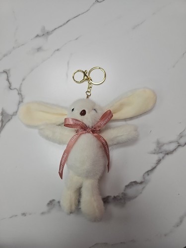 Rabbit Keychain White