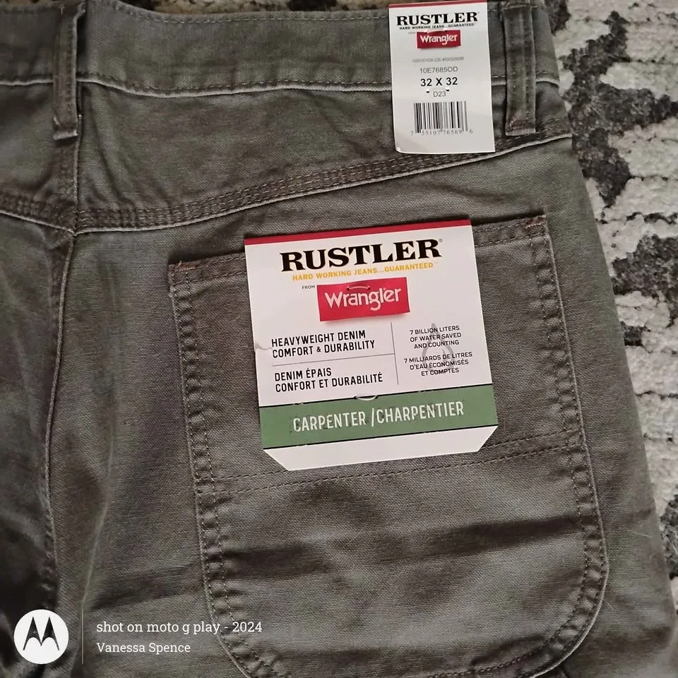 Men's Rustler Heavyweight Denim Carpenter Pants 🧡 image indicator(4)