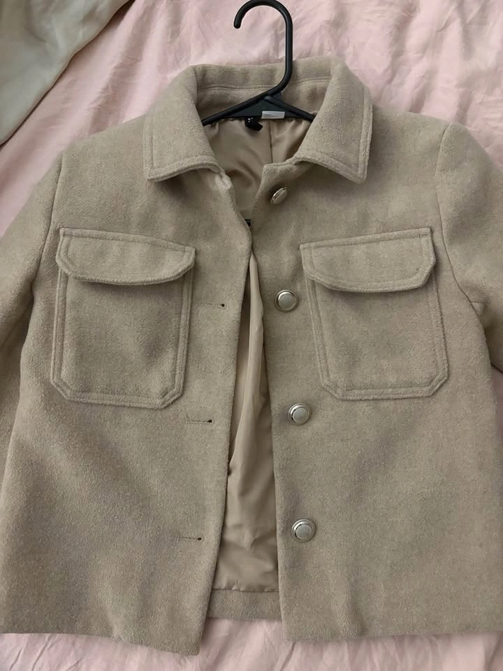 H&M Women's Wool-Blend Coat — Beige — Worn Once — Size Xxs - photo 5