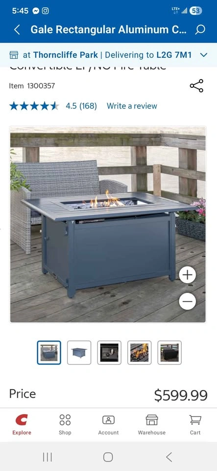 Costco Fire table - photo 2