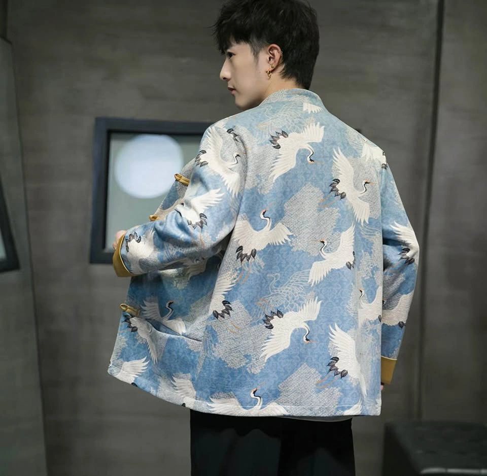 Men's Crane Print Tang Suit Jacket (M-L Size) - photo 3