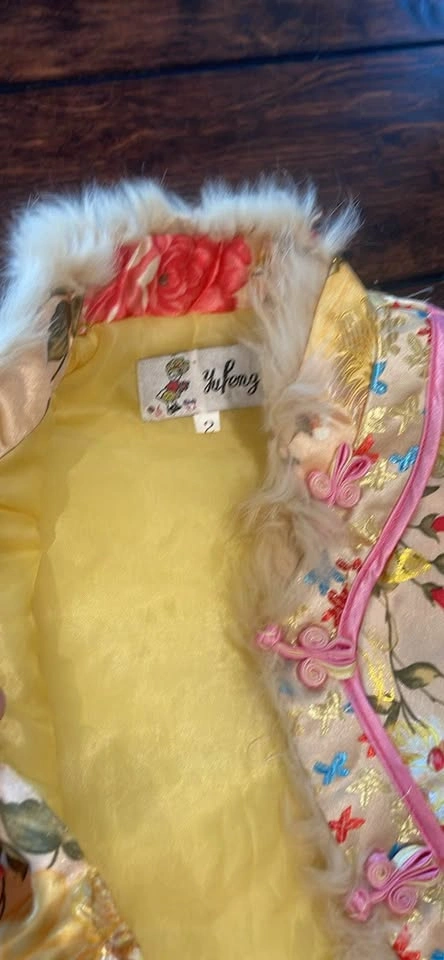 Yufeng Chinese Traditional Floral Fur-Trimmed Vest - photo 3