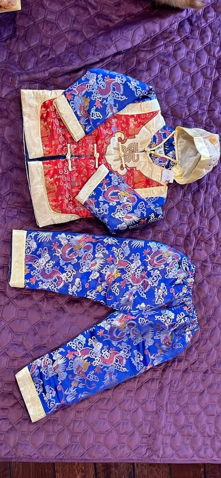 Children's Traditional Chinese Tang Suit Dragon Pattern