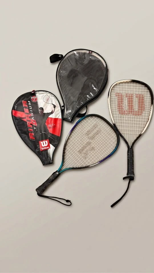 2 Racquetball Rackets - Wilson Ripper Titanium + Blue Racket