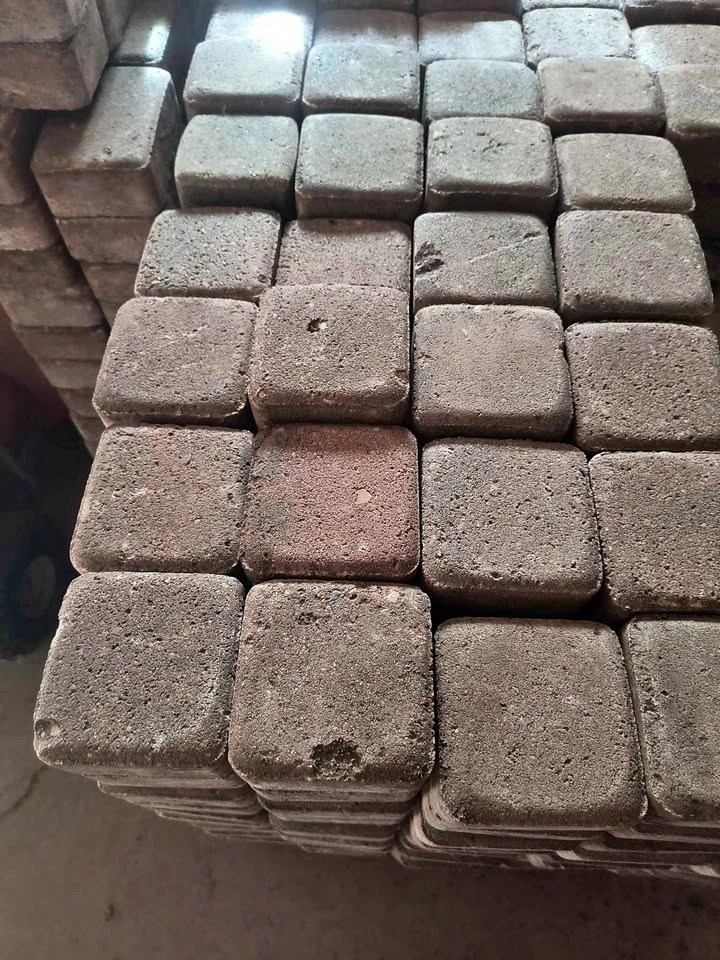 Red cobblestone pavers