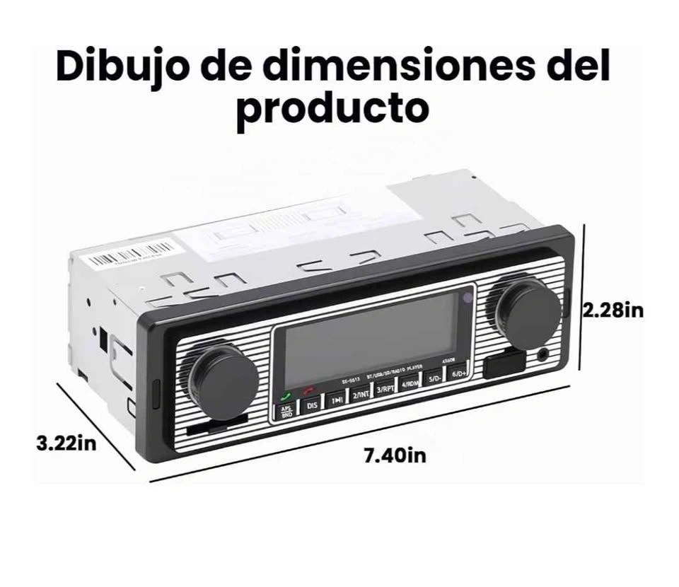 Classic Car Stereo with Bluetooth, Hands-Free, FM, MP3 - photo 2