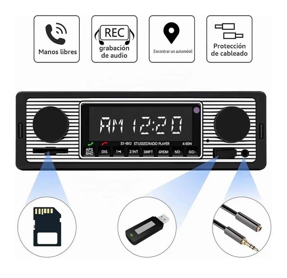 Classic Car Stereo with Bluetooth, Hands-Free, FM, MP3 - photo 3