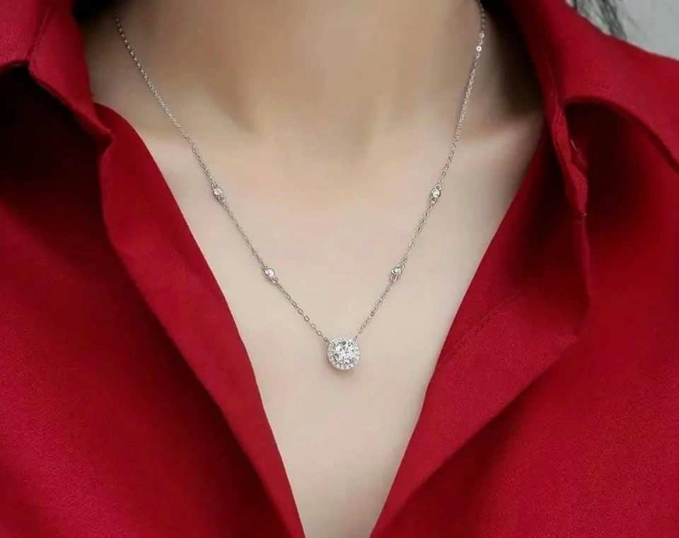 1CT VVS1 GRA Certified Moissanite Diamond Necklace - photo 4