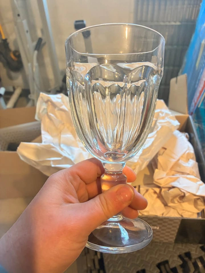 8 x Clear Paneled Glass Goblet - photo 2
