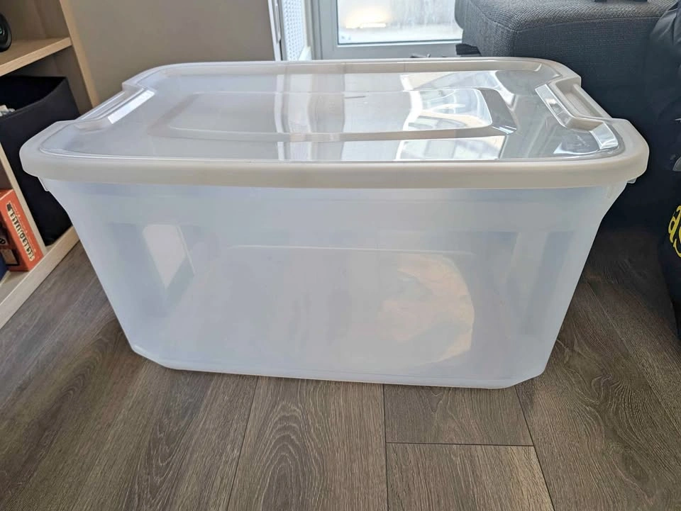 Clear Plastic Storage Bin with Lid