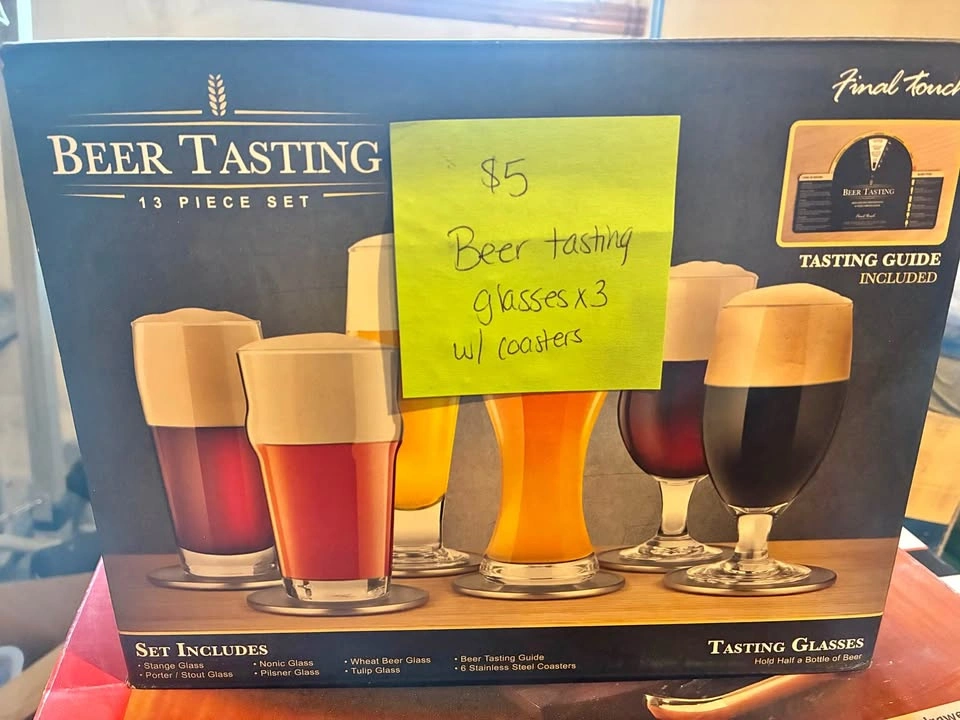 Final Touch Beer Tasting Set - 3 Glasses and Coasters
