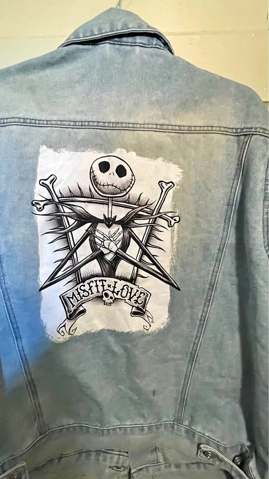 Disney NBC Halloween Denim Jacket Unisex Adults Size L