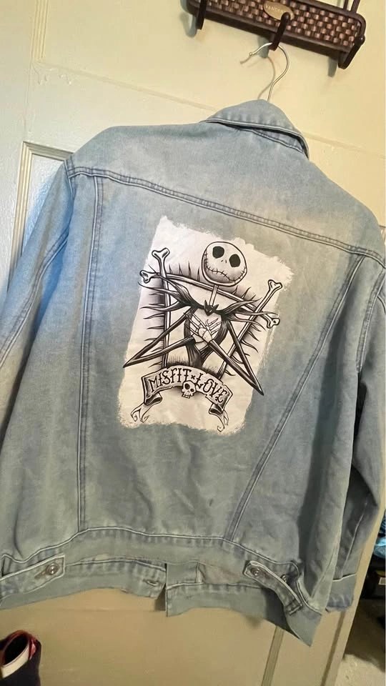Disney NBC Halloween Denim Jacket Unisex Adults Size L - photo 3