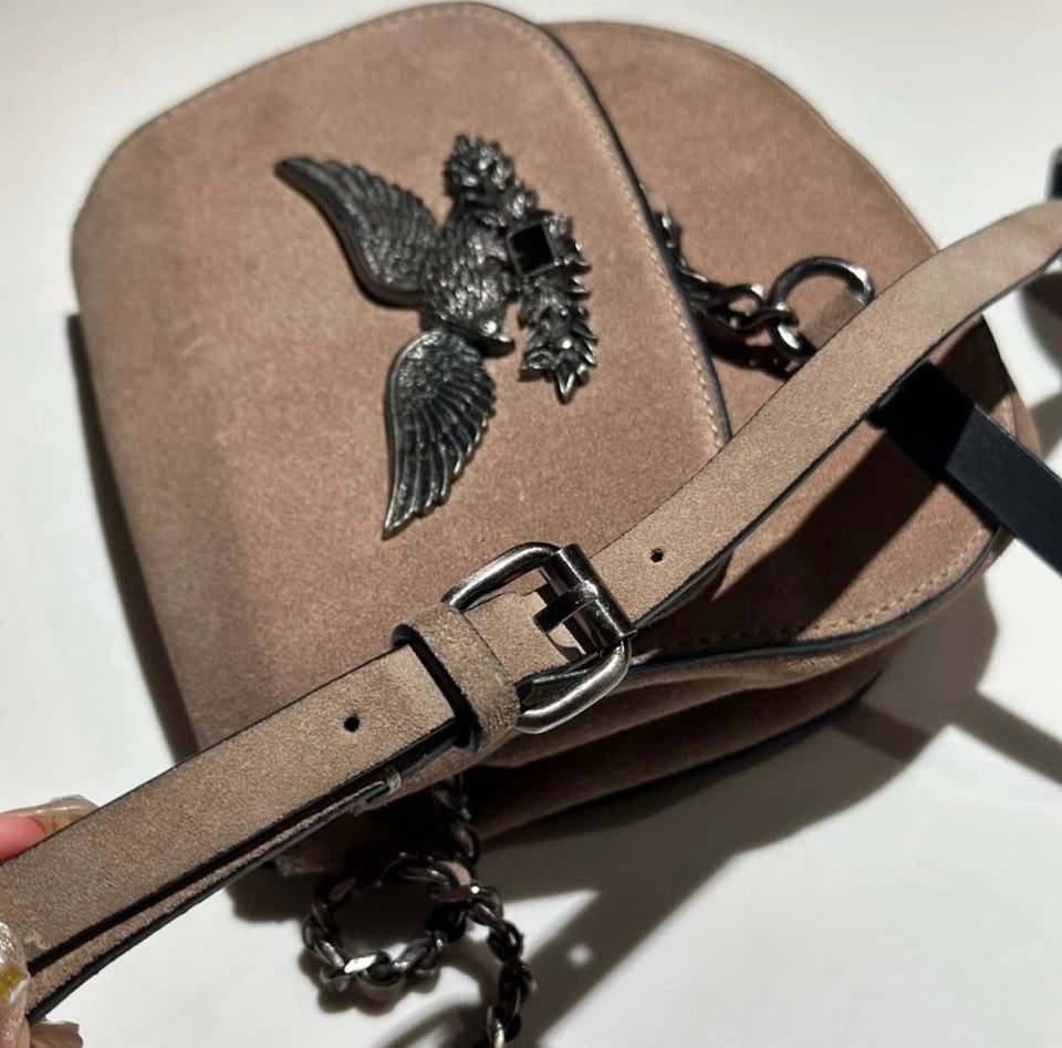 Zara chain crossbody suede bag with bird design - photo 4