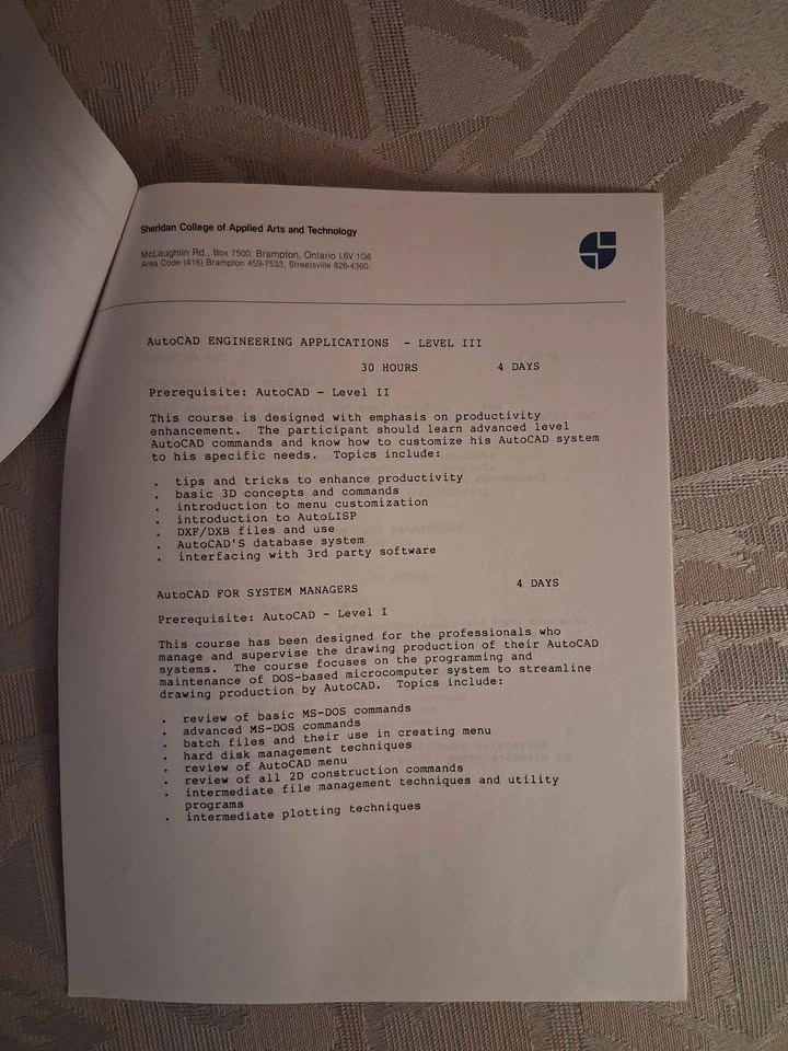 Vintage Sheridan College 1989 CAD/CAM Institute Announcement - photo 4